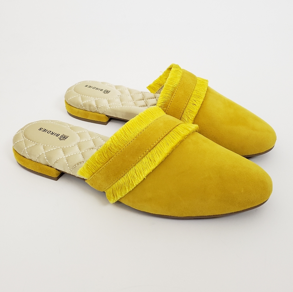 Birdies Ani Slide Marigold Yellow Fringed Flat 7.5 - Picture 3 of 7